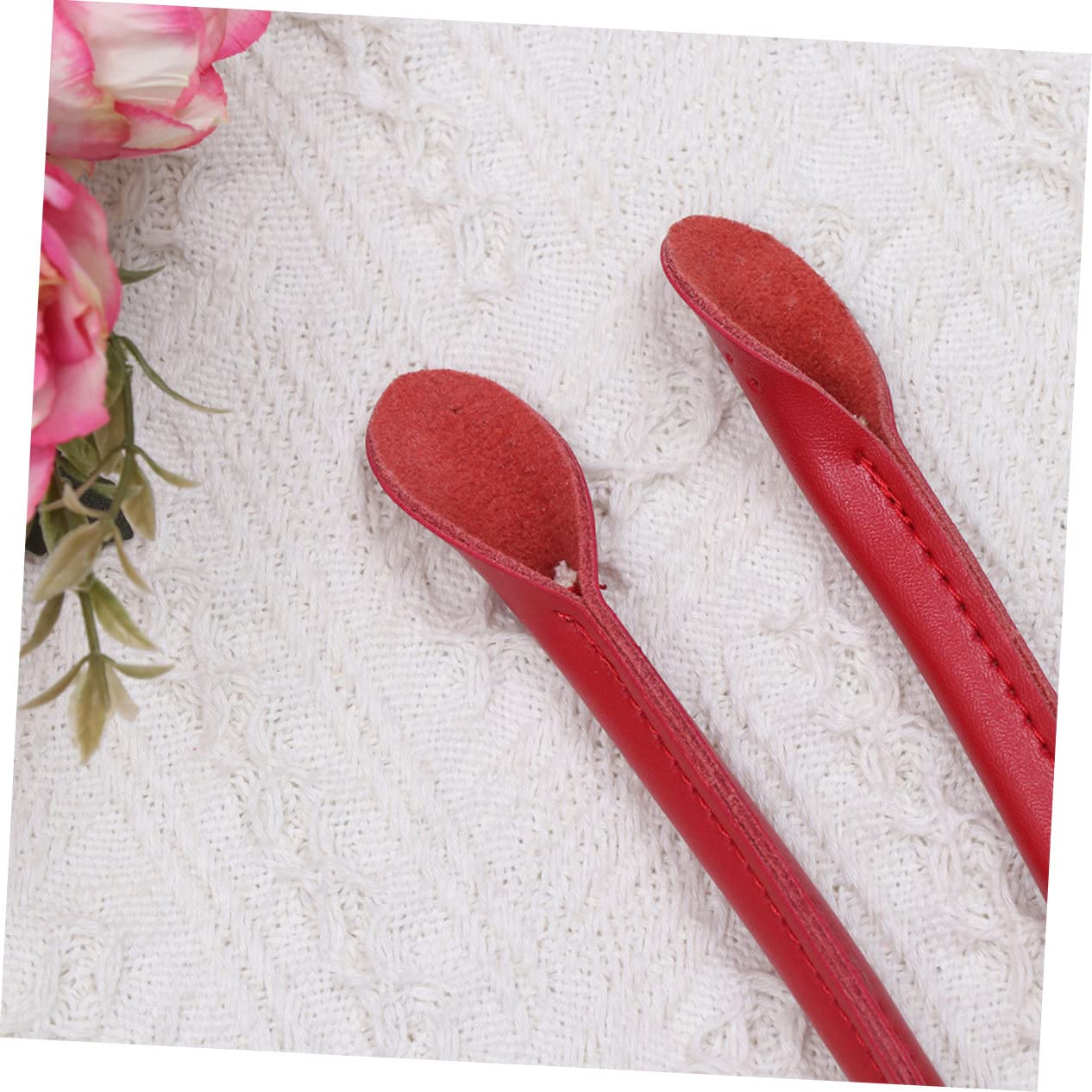 HOODANCOS 3piezas Correa De Bolsa De Cuero De Vaca De Asa De Mano Para Costura Accesorios De Reemplazo Para Bolsos Strap De Tote Atractivo Rojo