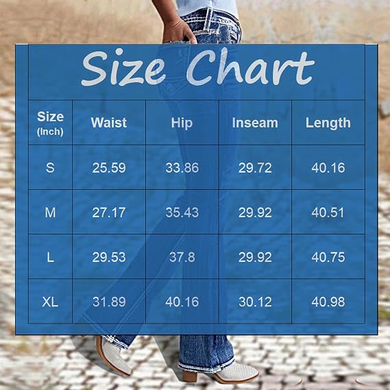 Flare Jeans for Women Trendy Mid Rise Bell Bottom Boyfriend Cute Jeans Y2k Casual Classic Slim Fit Denim Western Country Jean Cowboy Retro Tummy Control Star Rock Revival Distressed Jean