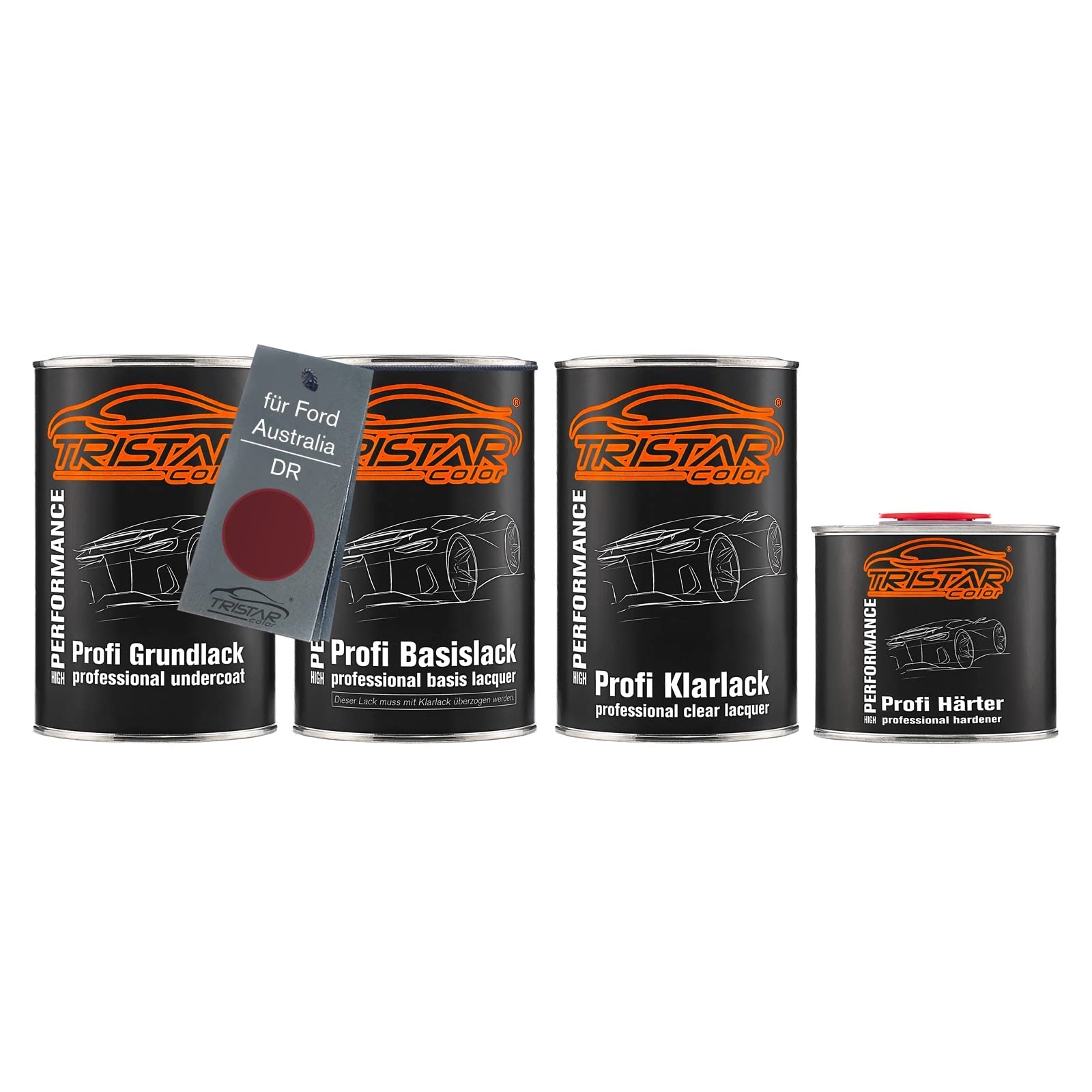 TRISTARcolor Lakier samochodowy Zestaw gotowy do natrysku dla Ford Australia DR Deep Rosso Red Metallic Lakier bazowy + lakier bezbarwny 2K 3,5L
