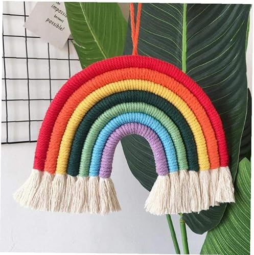 Miniatura 2 de 1 adorno de macramé para colgar en la pared, con borlas, tejido a mano, para decoración de habitación de niños, 1 pieza