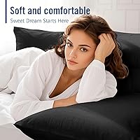 Vista 4 de Almohadas de cama alternativas de plumón, tamaño estándar, paquete de 4 – Almohadas de hotel de felpa suaves y seguras para los que duermen boca