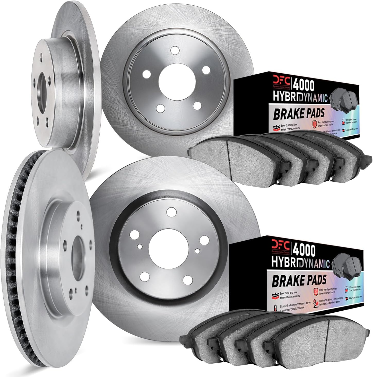Dynamic Friction Company Brake Kit For 2003-2006 Mercedes-Benz CL500, S430; 2006 Mercedes-Benz S350; 2004-2006 Mercedes-Benz S500| Front and Rear 4000 HybriDynamic Brake Pads and Rotors Kit