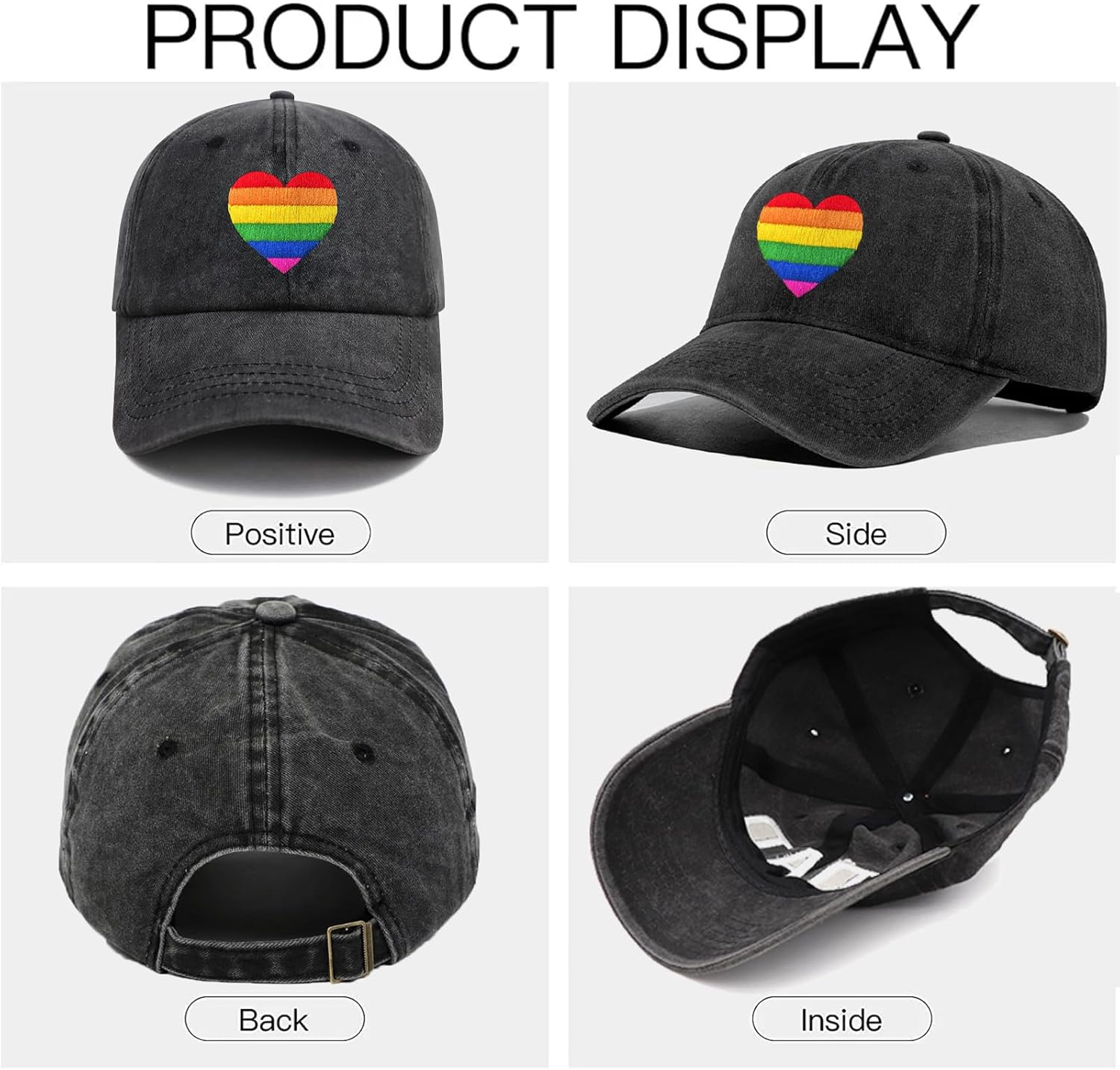 Embroidered LGBT Hat Rainbow Pride Hat for Men Women, Funny Adjustable Gay Hat LGBT Baseball Cap Dad Hat Pride Accessories - Image 4