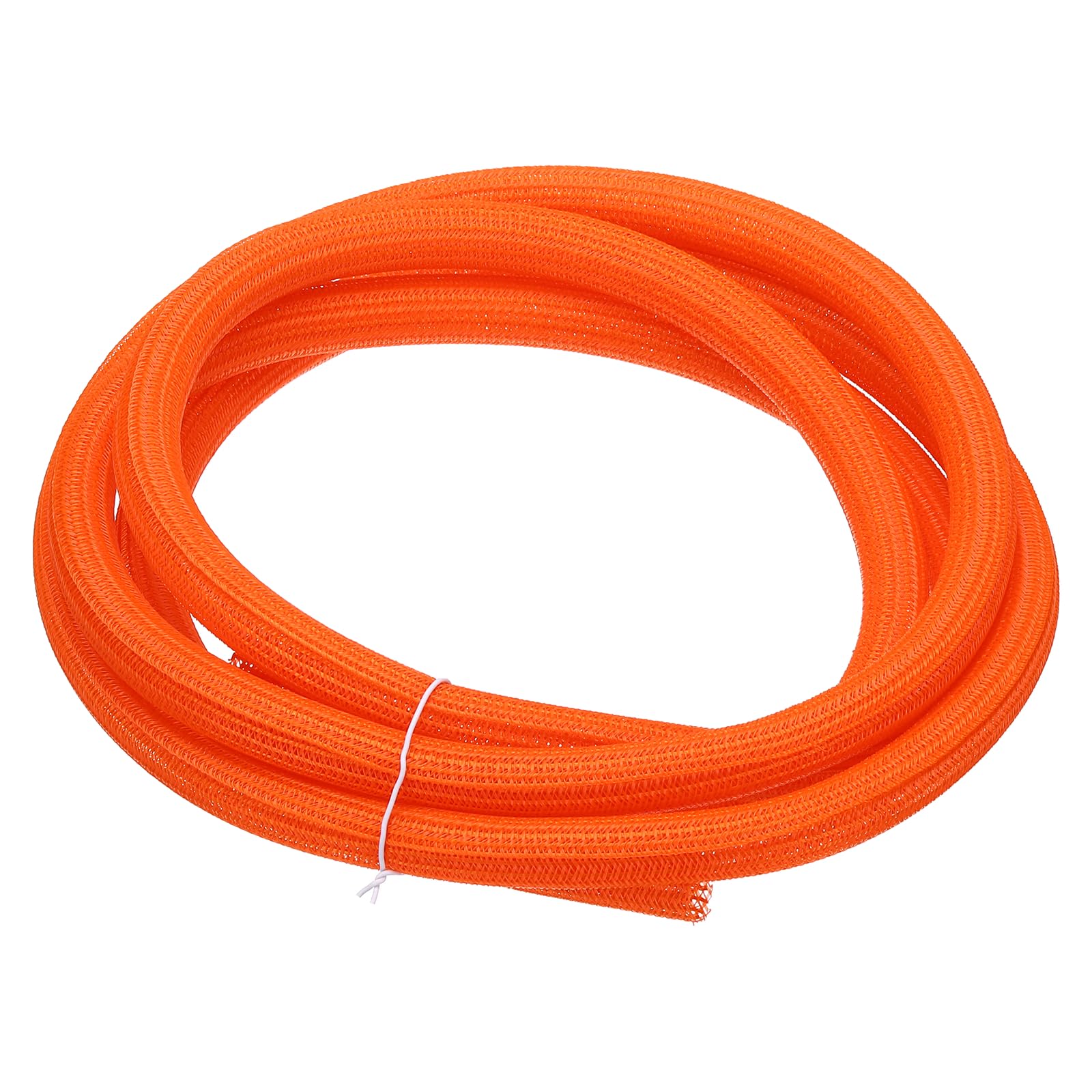 sourcing map Split Sleeve Wire Loom 3/4" 10Ft Orange Self Wrapping Braided Sleeve UL94-V2 Fireproof PET Sleeving for Automotive, Home Cable Management
