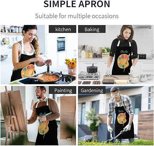 Miniatura 7 de Delantal de cocina ajustable para cocinar, asar a la parrilla, manualidades y pintar