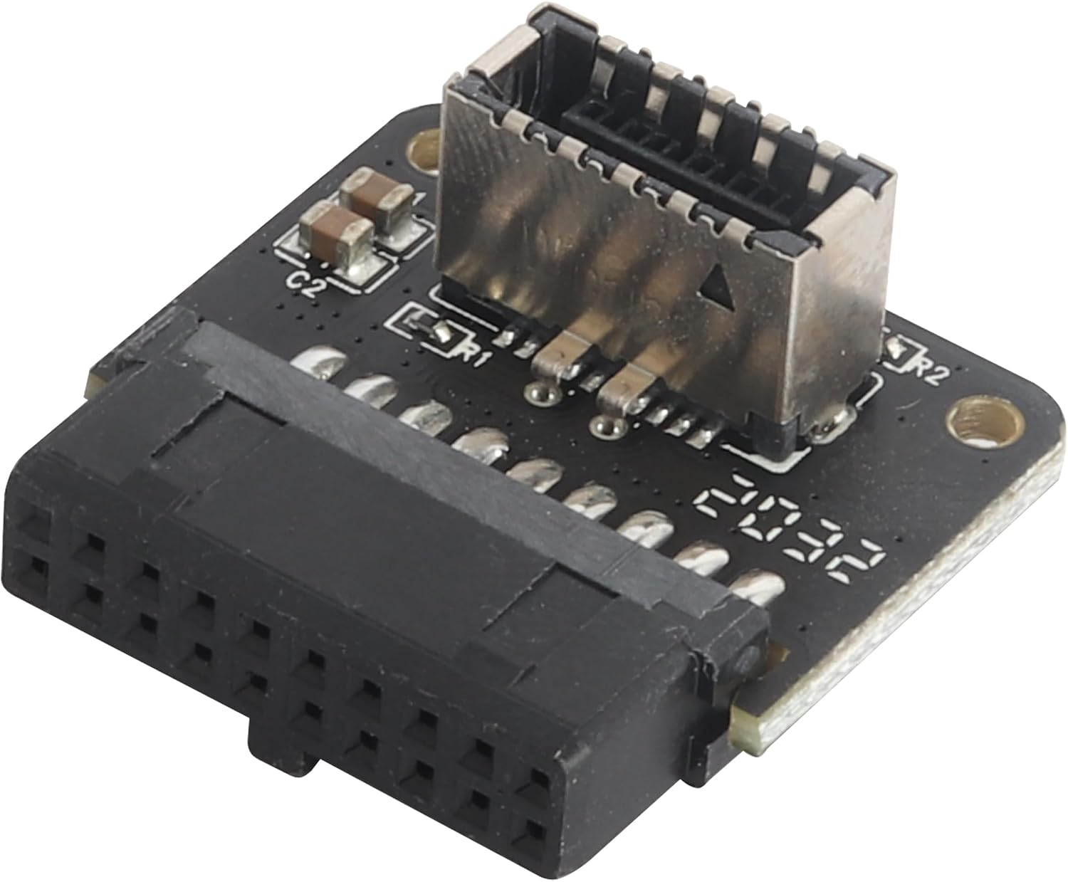 1 x 90 Degree USB 19 Pin to USB 3.1 Type E Front Plate Connector Bottom Right Angle Type E USB 3.1 Female to 19 Pin USB 3.0 Female Computer Motherboard Extension Adapter 19 Pin/Down