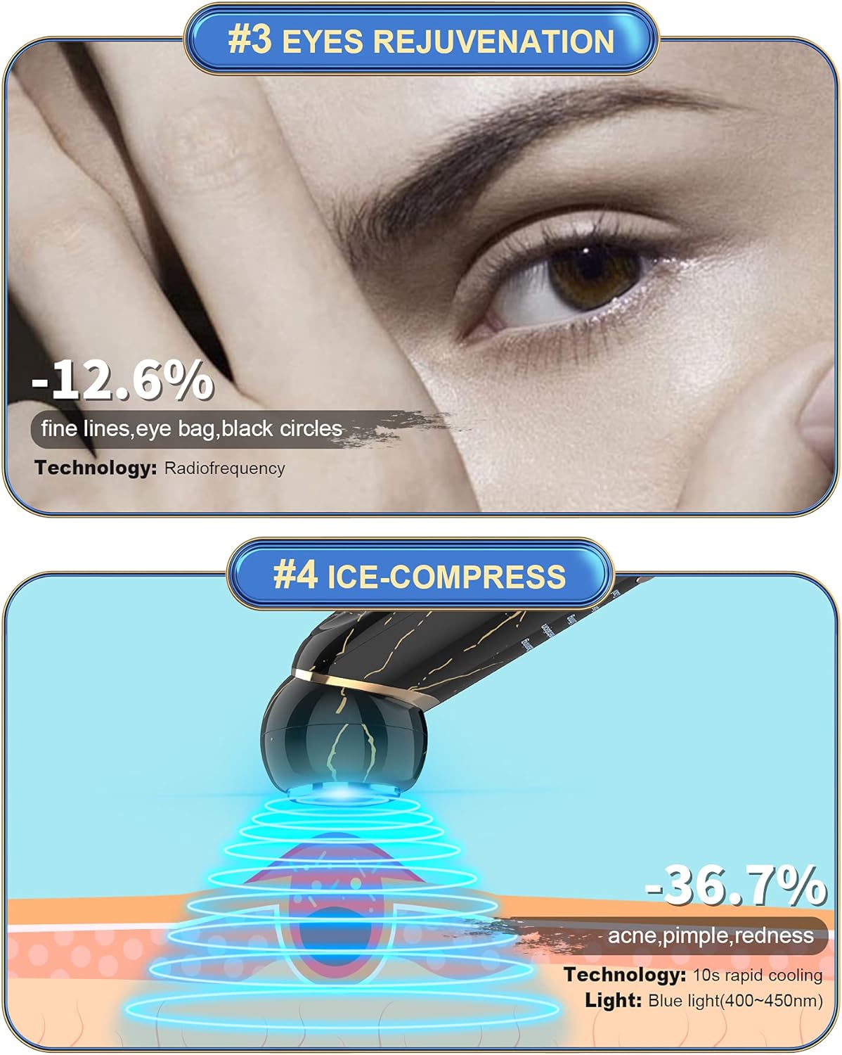 LEFAY RF Radio Frequency Facial Skin Tightening Machine - Home RF Lifting Skin Care Anti Aging Device - Salon Effects, FF03 : Beauty & Personal Care