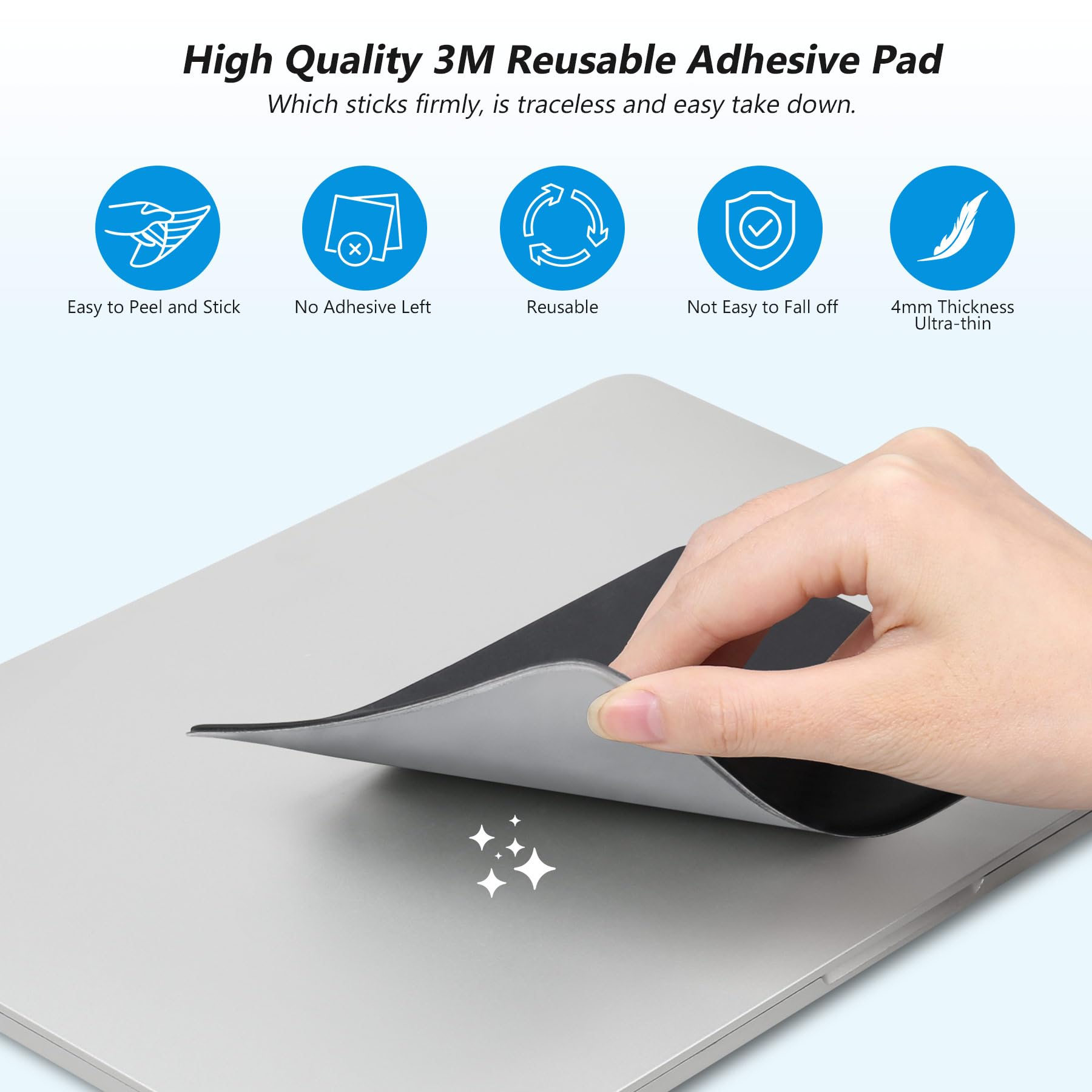 Lacdo Custodia Portatile per Disco Rigido Esterno, 2 Tasche Stick on Pouch Holder per laptop, 2.5" Seagate, WD, HDD Esterno Toshiba SSD, Mouse Wireless, Cavo, Custodia con Adesivo Riutilizzabile, Nero
