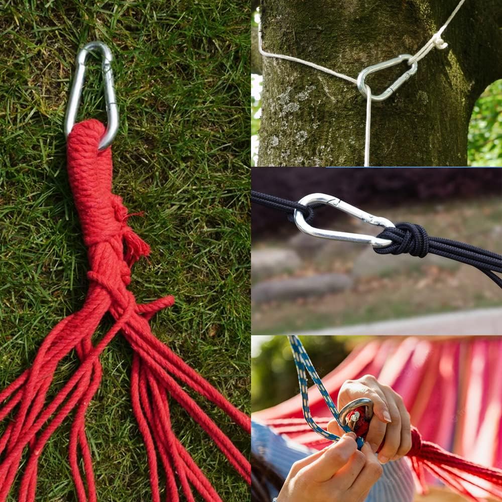 3.5" Heavy Duty Carabiners 700LB Weight Capacity, Spring Action Snap Hook Attachment, Anti-Rust for Hammocks, Swing Chairs, Gym Equipment, Camping Pack of 2