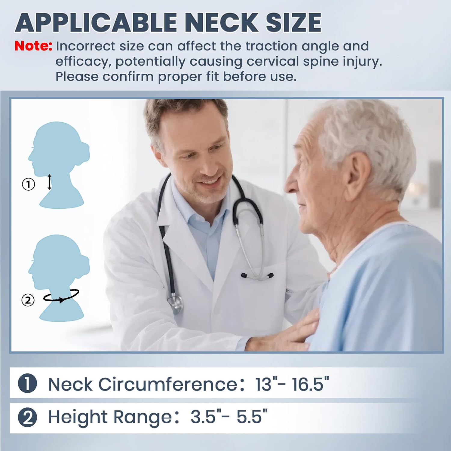 Cervical Neck Traction Device for Cervical Pain Relief and Relaxation, Inflatable Neck Stretcher with Air Pump, Neck Decompression Device for Home Use