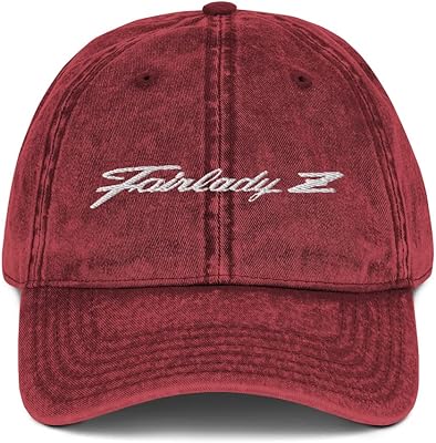 Fairlady Z Script Datsun 240z 280z Vintage JDM Car Vintage Cotton Twill Cap Dad Hat Maroon