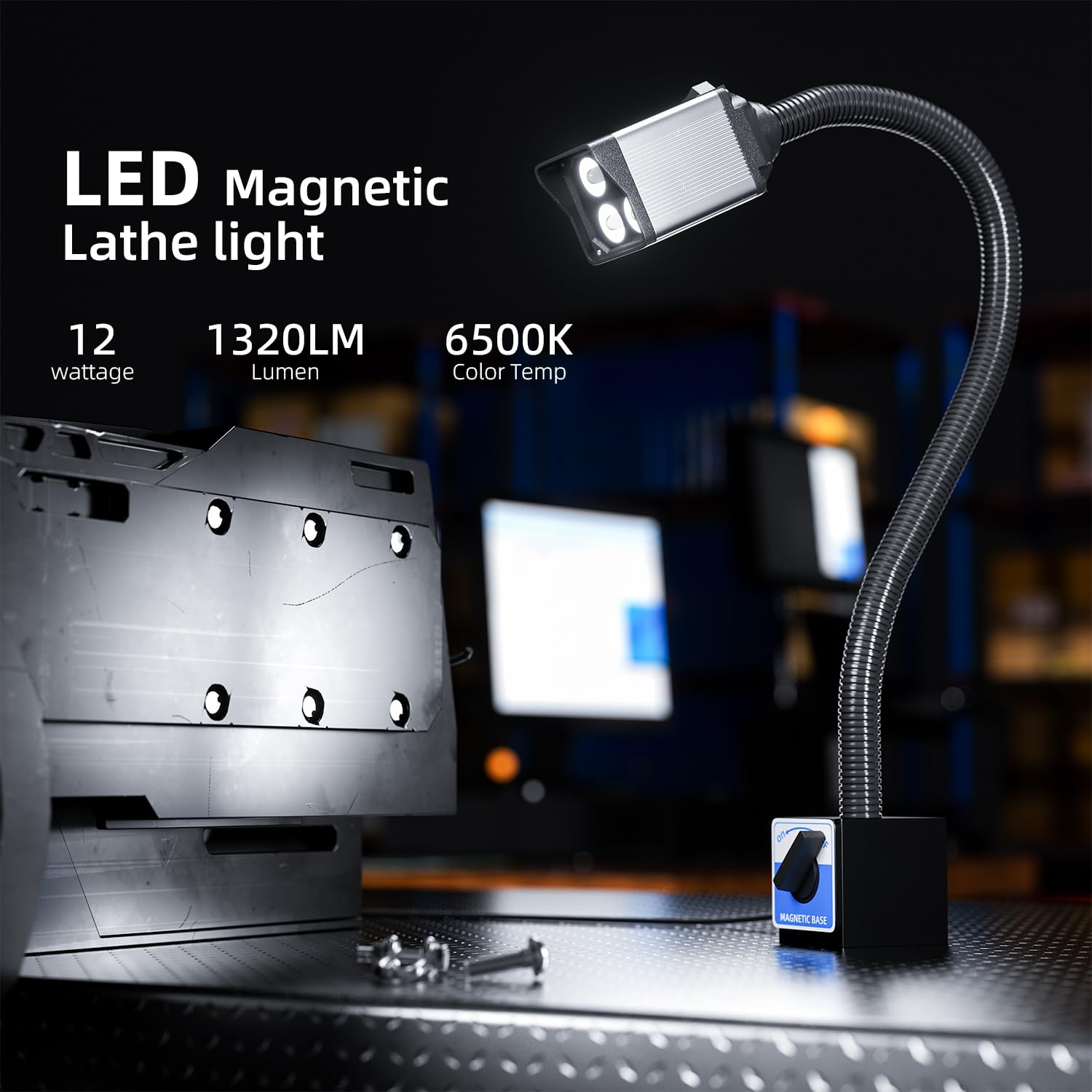 New Magnetic Work Light, 16W Magnetic Lathe Light, IP66 WaterProof
