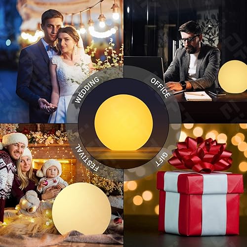 Miniatura 6 de LOFTEK Luz nocturna LED de 6 pulgadas para guardería con control remoto y de presión, 16 atenuación de color RGB (1P) + luz LED flotante grande de