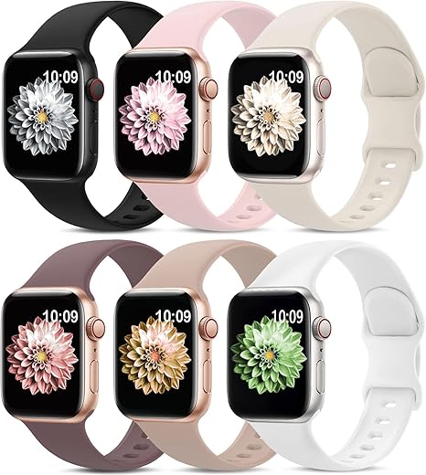 6 Piezas de Correas Silicona Compatibles con Apple Watch Series...