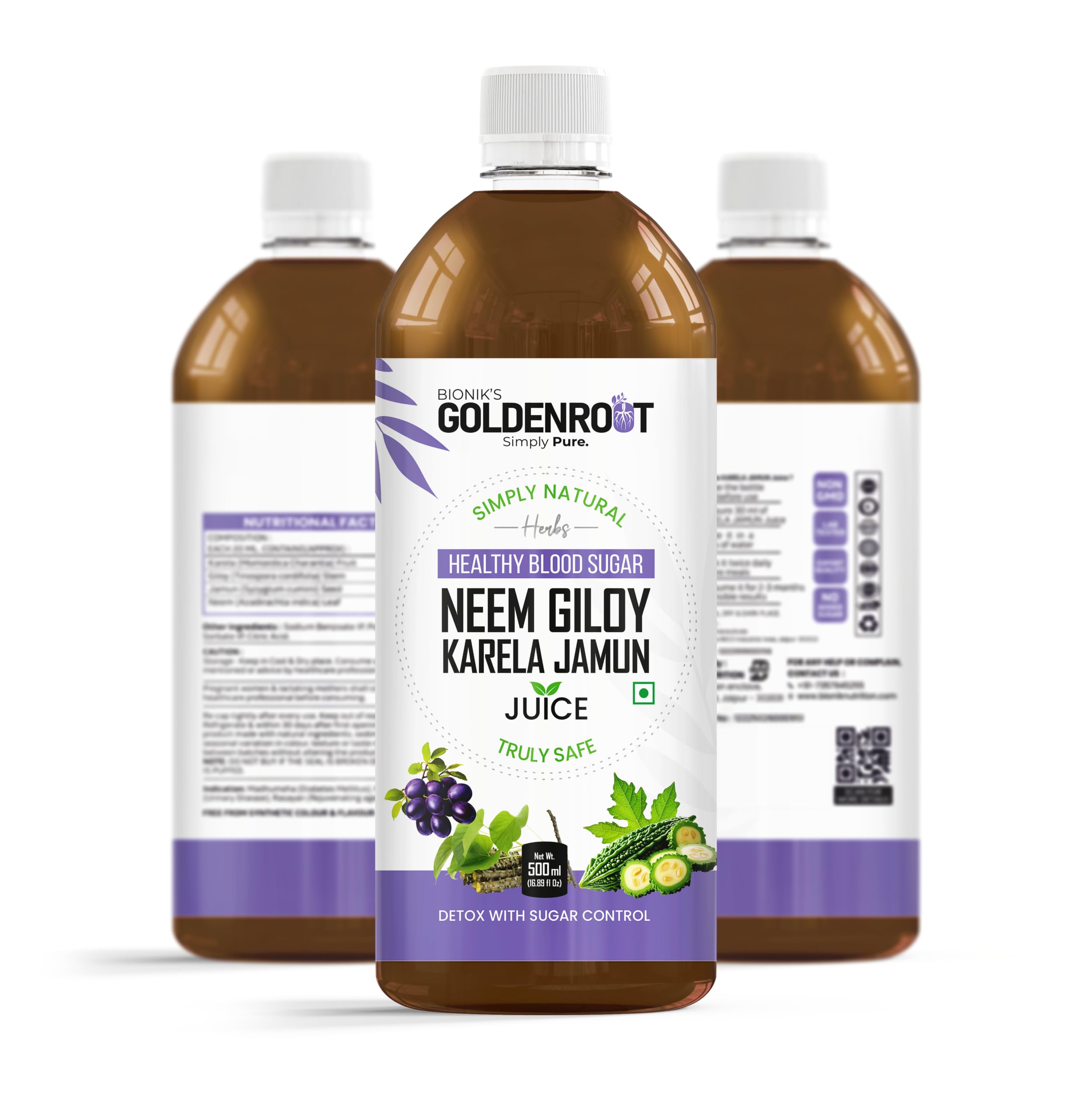 Neem Giloy Karela Jamun Juice | Sugar Control & Detox | Blood Sugar Support - 500 ml_ Pack of 2-picture-17