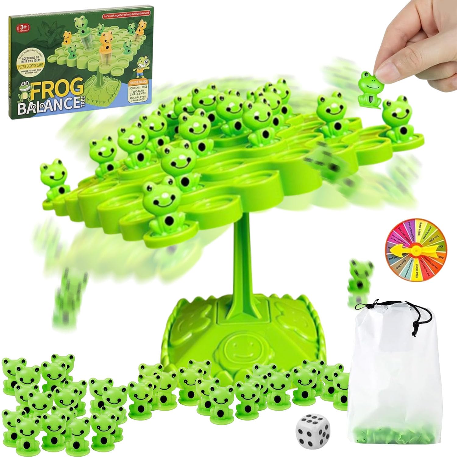 Yeopopshop Frog Balance Game?Balance Board Game?Two-Player Balanced Tree Board Game, Montessori Frog Balance Tree Educational Toys, Children Desktop Game Gift for Boys Girls