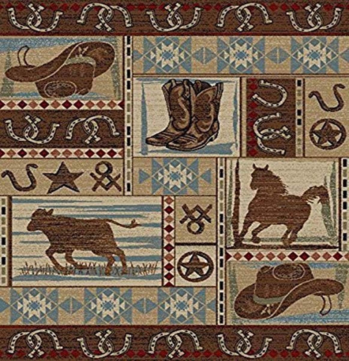 Mayberry Rug Rodeo Cowboy Roper Western 8'x10' Area Rug 7'10"x9'10"