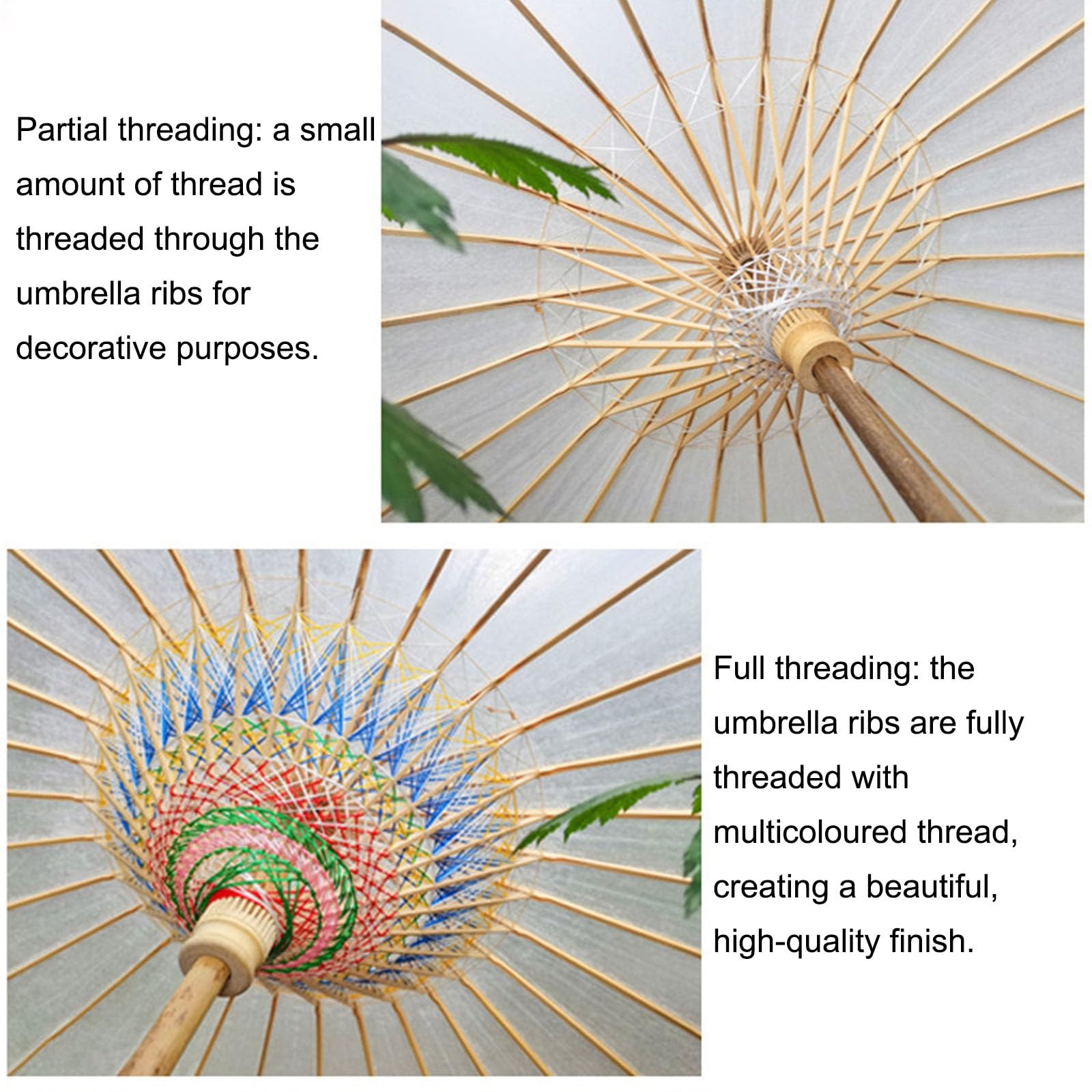 Papierowy Parasol Ręcznie Robione Olej Tungowy Parasol Chiński | Składane Odporne Na Deszcz Ochrona Przed Słońcem Japoński Parasol Do Cheongsam Kempingu Fotografii(Half,120cm,F)