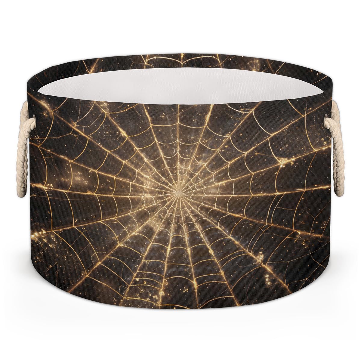 Large Round Laundry Basket Spider Web Abstract Modern Toy Organizers and Storage for Girls Canvas Collapsible Blanket Storage Basket Laundry Hamper Gift Baskets Bedroom Clothes Children Nursery