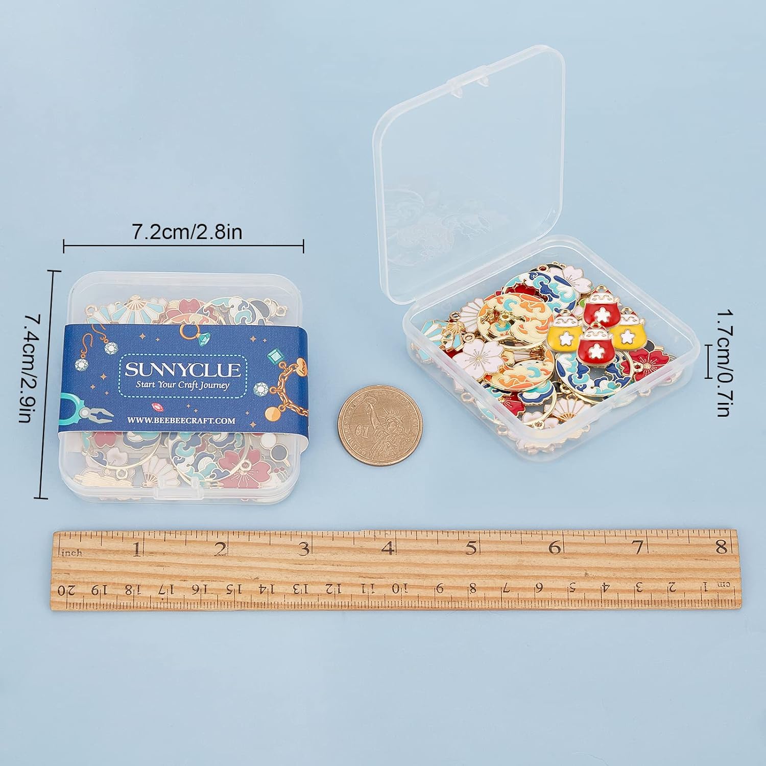 SUNNYCLUE 1 Box 40Pcs 5 Styles Assorted Colorful Enamel Alloy Pendant Charms Golden Plated Dango Sakura Flower Fan Flat Round Japanese Style Pendants for Jewelry Making Crafts Supplies - Image 7