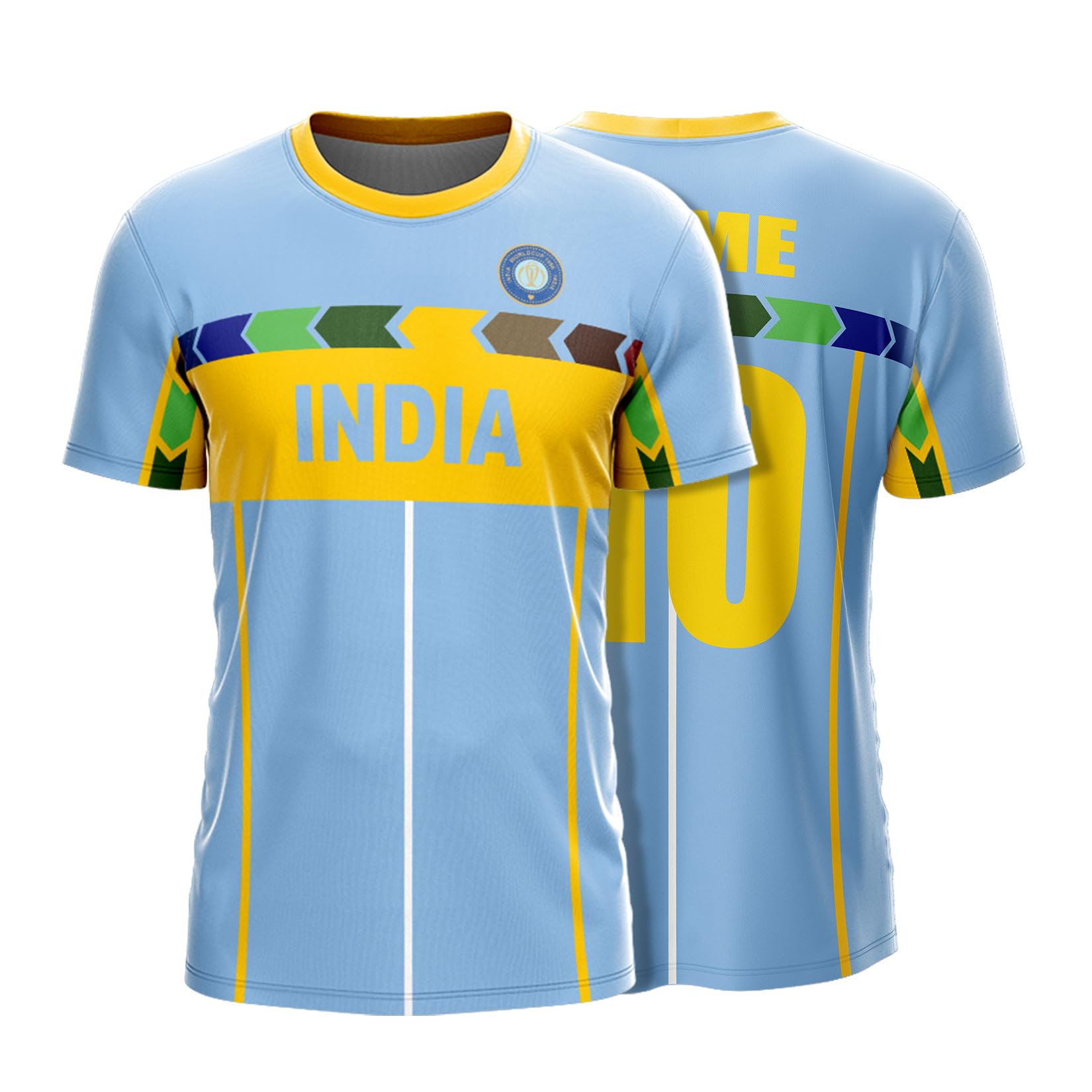 YOURJERSEY India 1996 World Cup Jersey – Retro Light Blue Edition | Personalize with Your Name & Number | Kids, Men, Women-image-45