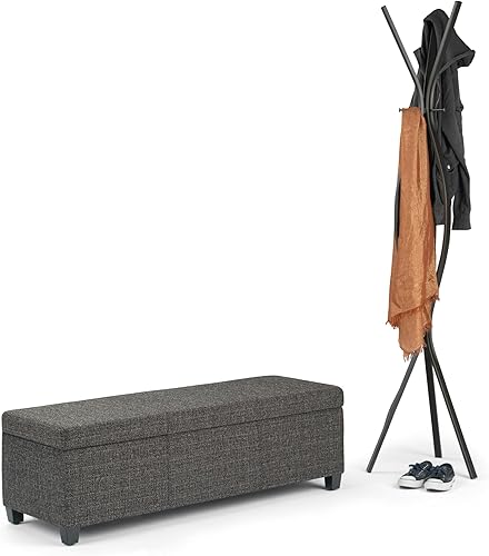 Miniatura 150 de Otomana rectangular de almacenamiento de cuero sintético Simpli Home Avalon., Cuero, Marrón Azul,Marrón Chocolate,Cloud gris,Gris oscuro,Azul