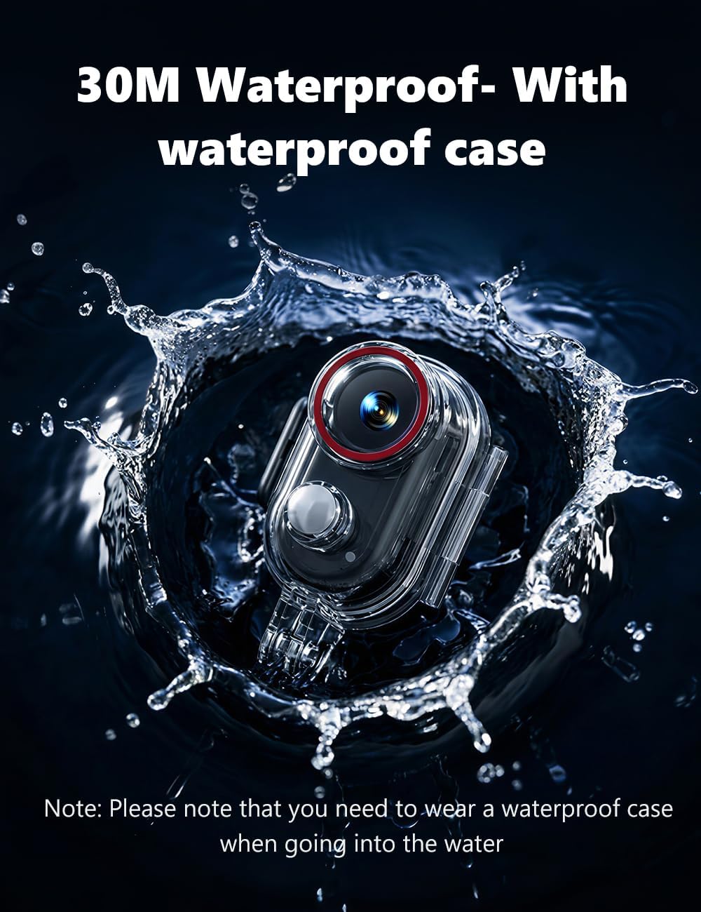Apexcam K70 4K Mini Body Camera with 64GB Card POV Action Camera Portable Thumb Wearable Sport Camera WiFi EIS 30M Waterproof Underwater Hands-Free Cam with Magnetic Mount for Vlogging Motorcycling