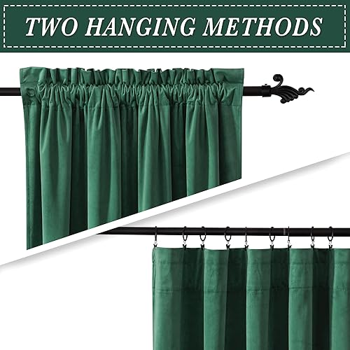 Miniatura 322 de RYB HOME Cortinas de terciopelo súper lujosas con diseño de bolsillo para barra, cortinas de privacidad con aislamiento térmico para oscurecer