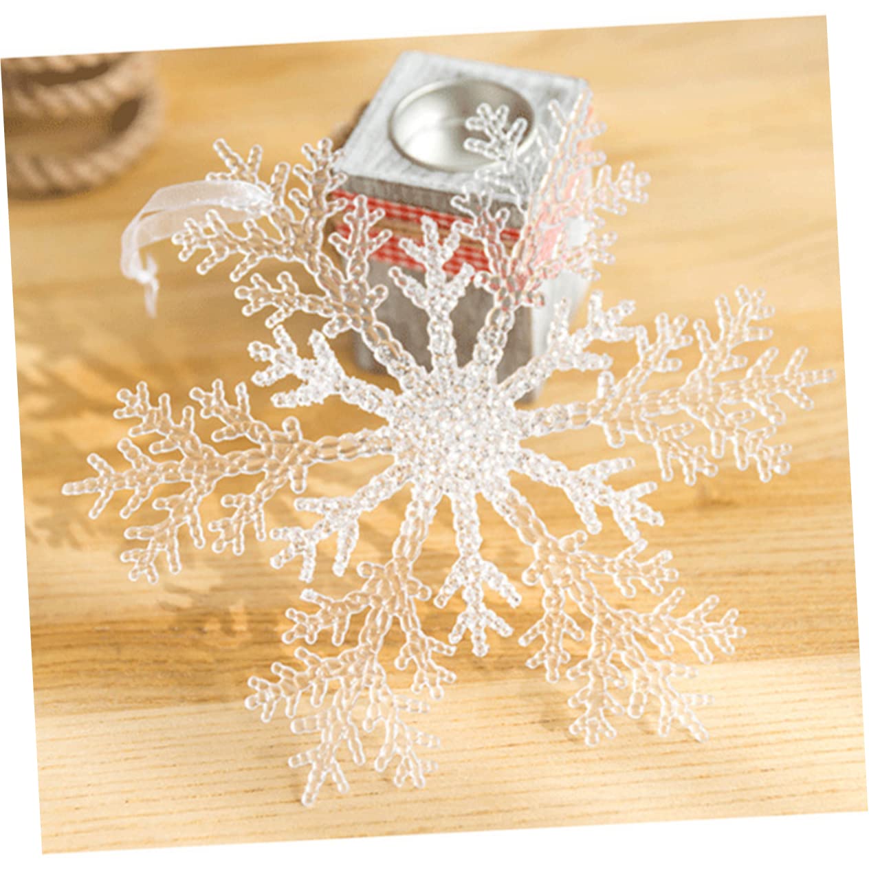 IMIKEYA 3St Weihnachtsbaum hängen Weihnachtsbaum-Anhänger Weiße Schneeflocken-Baumspitze weihnachtsdeko Weihnachts Party Christbaumschmuck Weihnachtsanhänger Anhänger für Weihnachten
