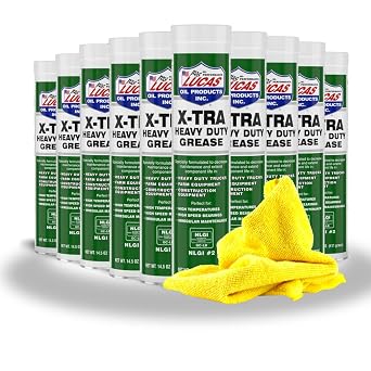 Lucas 10301 X-TRA Heavy Duty Grease 14 oz Tube | Waterproof, Extreme Pressure, High Temp Polyurea Grease for Automotive, Industrial, Marine, Agricultural & Off-Road Applications | Case of 10