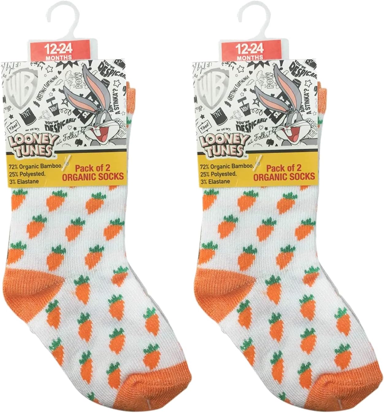 Warner BrosBug Bunny Sock, Printed, 12-24 Months, Set Of 4