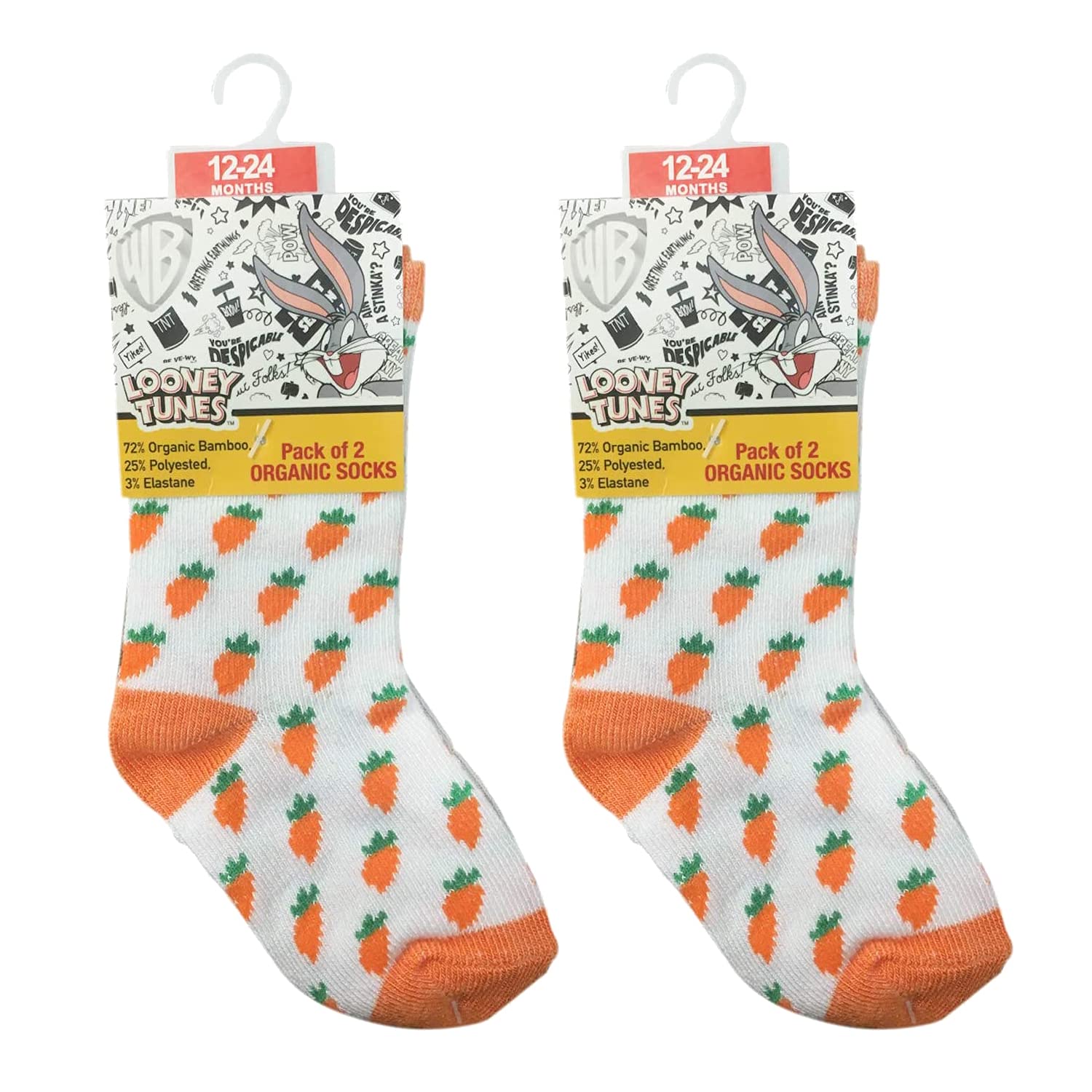 Warner BrosBug Bunny Sock, Printed, 12-24 Months, Set Of 4