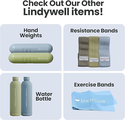 Miniatura 7 de Lindywell Alfombrilla de pilates nuestra esterilla de yoga antideslizante es de 0.394 in de grosor, 6 pies de largo y 26 pulgadas de ancho, lo que