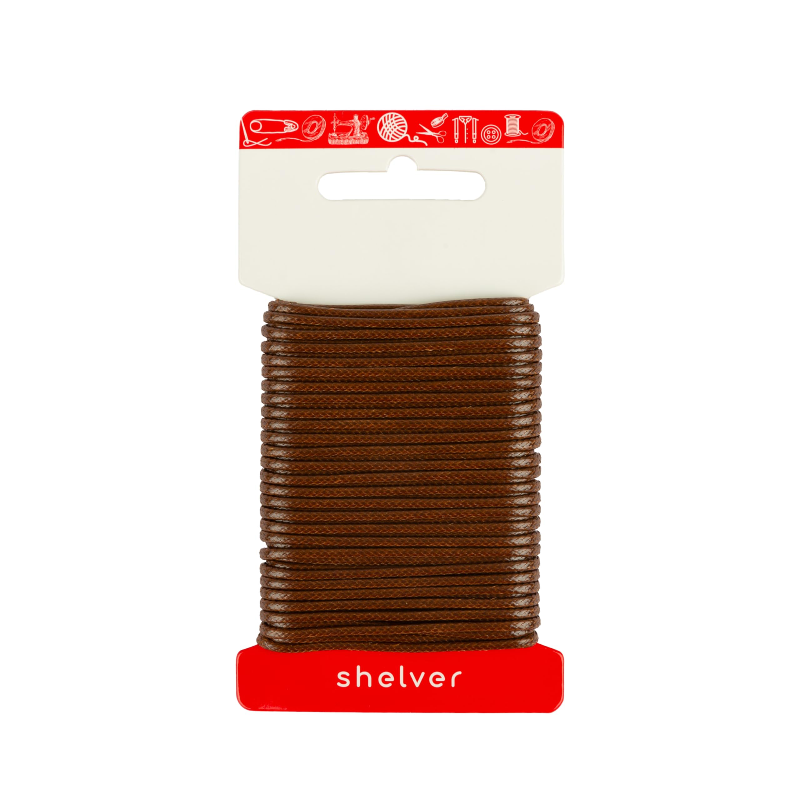 Shelver Brown - 2Mm Necklace Cord, Waxed Cotton Cord For Jewellery Making And Craft Projects (Brown - 2Mm)