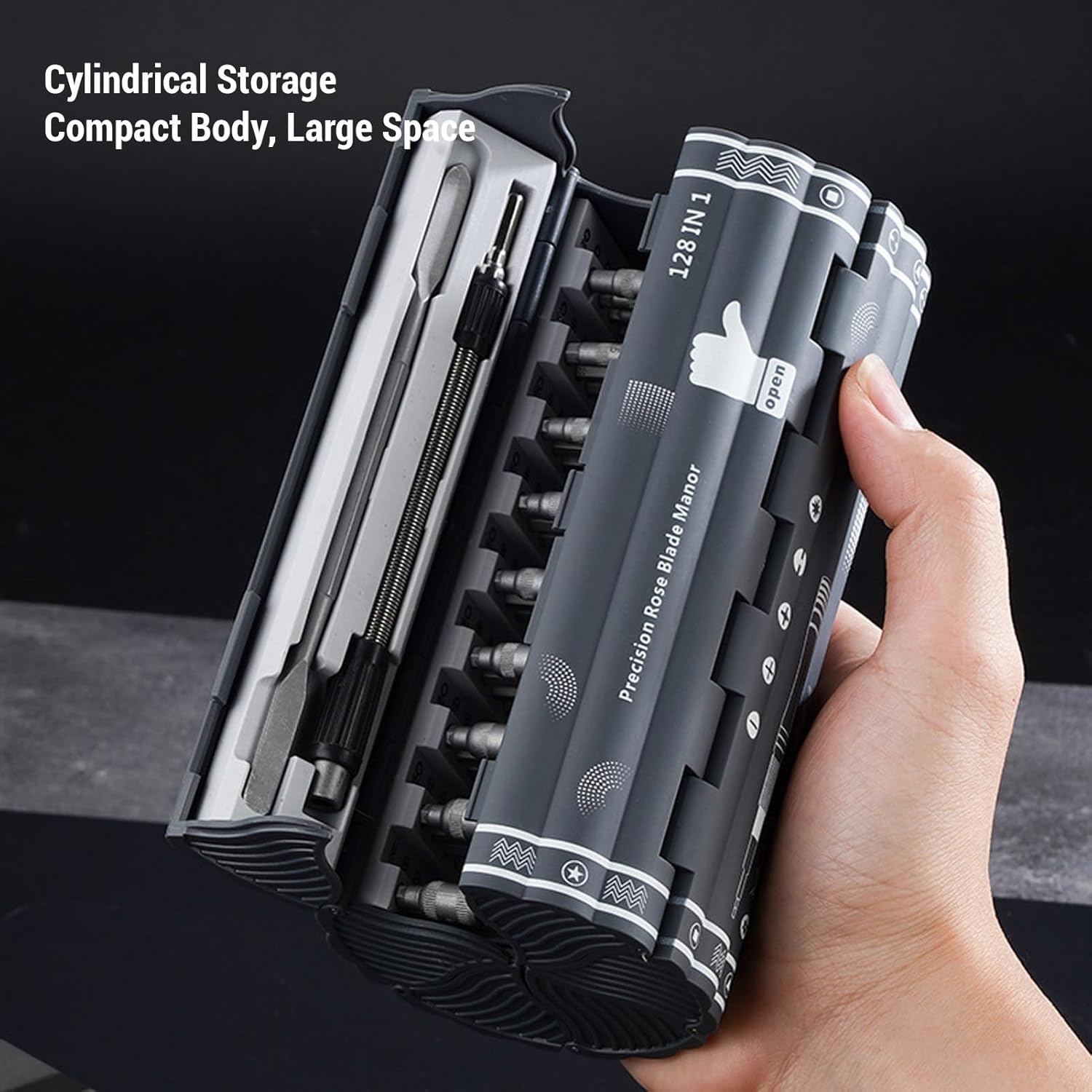 WALFRONT 128 in 1 Screw Driver Set, Portable Repair Tool Kit with 116pcs S2 Bits, Sturdy Storage Box, for Electronics, PC, Smartphone, Laptop, Game Console, Watch