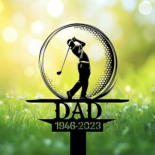 Custom Golfs Grave Marker, Custom Golfer Silhouette Memorial, Unique Cemetery Tribute for Golf Lovers, Golfing Tribute for Dad or Grandpa Remembrance Plaque.