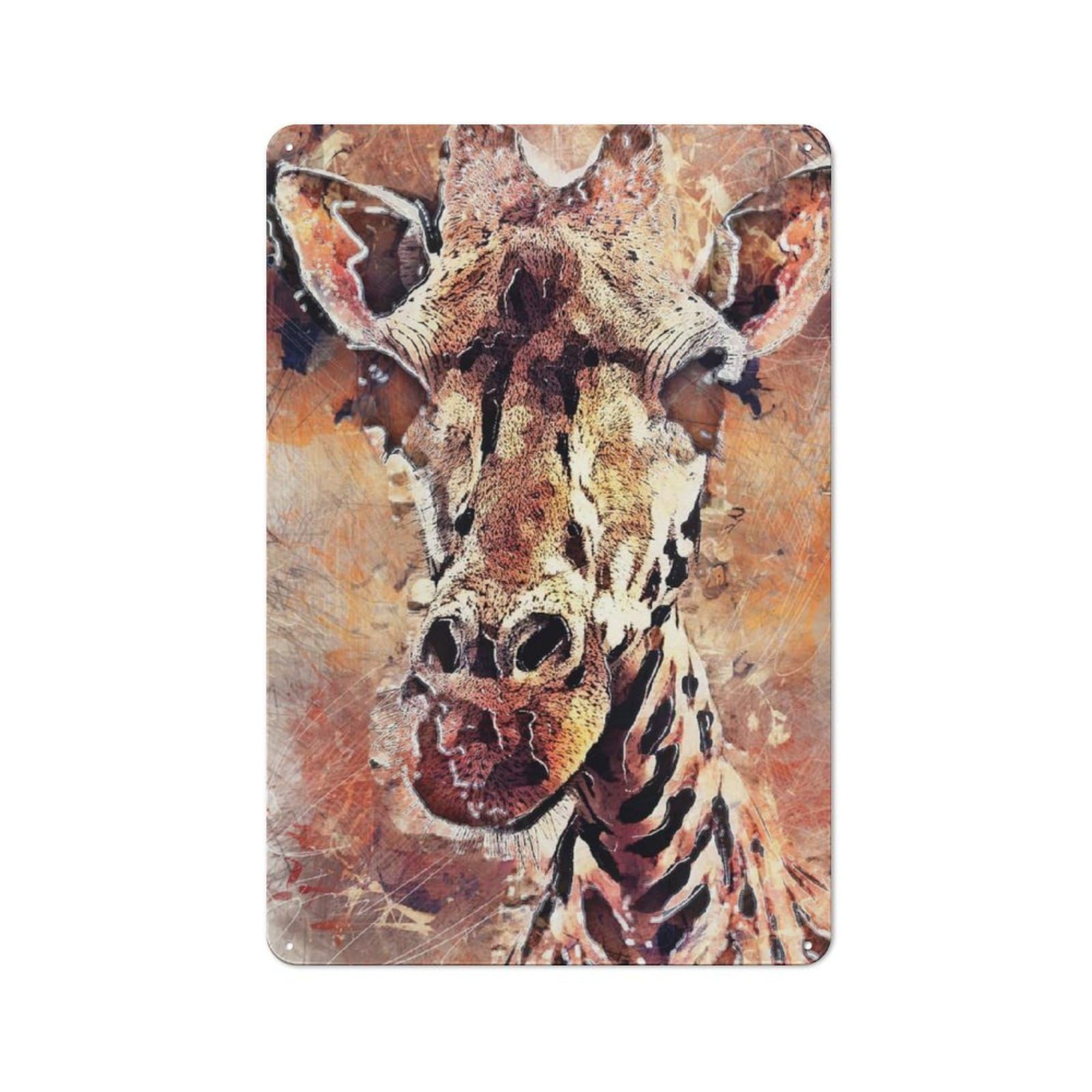Giraffe(3) Industrial Metal Sign 30x20cm, Modern Retro Loft Wall Plaque for Modern Home, Workshop, Office Or Cafe