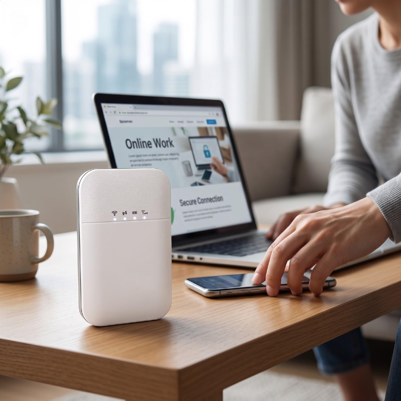 Luocute Router Hotspot Mobile 4G LTE con WiFi 6 e Batteria da 2100 MAh