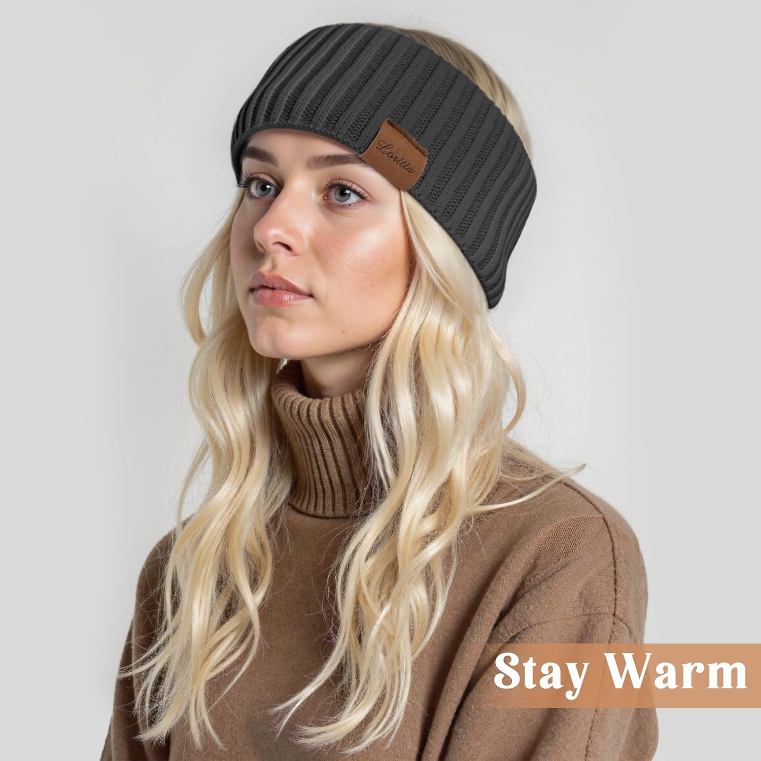 Loritta 4 Pack Womens Winter Headbands Fuzzy Fleece Lined Ear Warmer Cable Knit Thick Warm Crochet Headband Gifts - Image 5