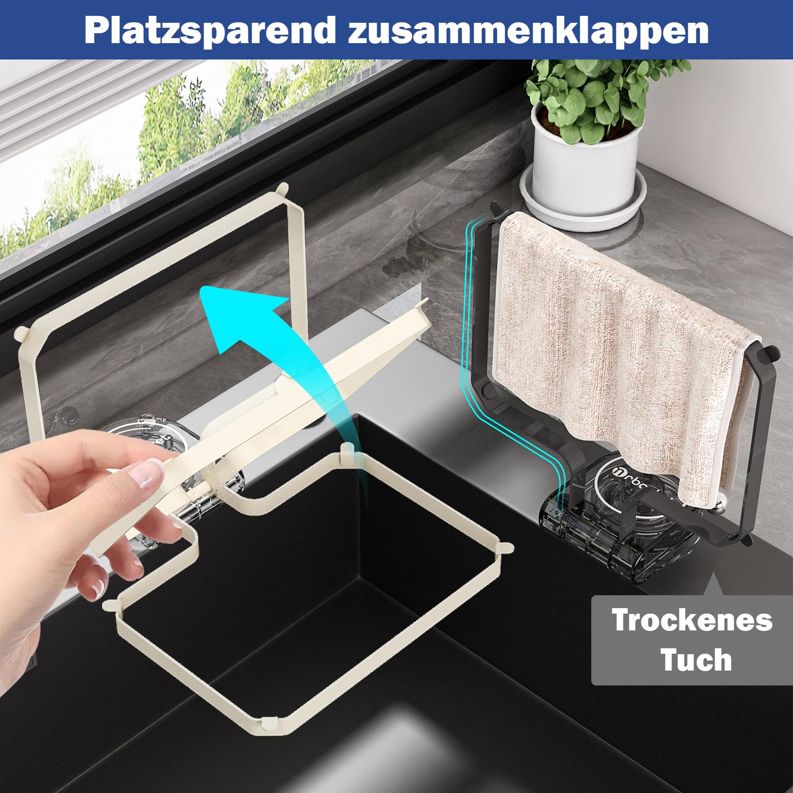 Galenecx Sink Strainer, Uction Cup Kitchen Filtro, 2 in 1 Sink Strainer e Scaffalatura, Con 90 Sacchetti Filtranti, per Verdure, Frutta, Cucina