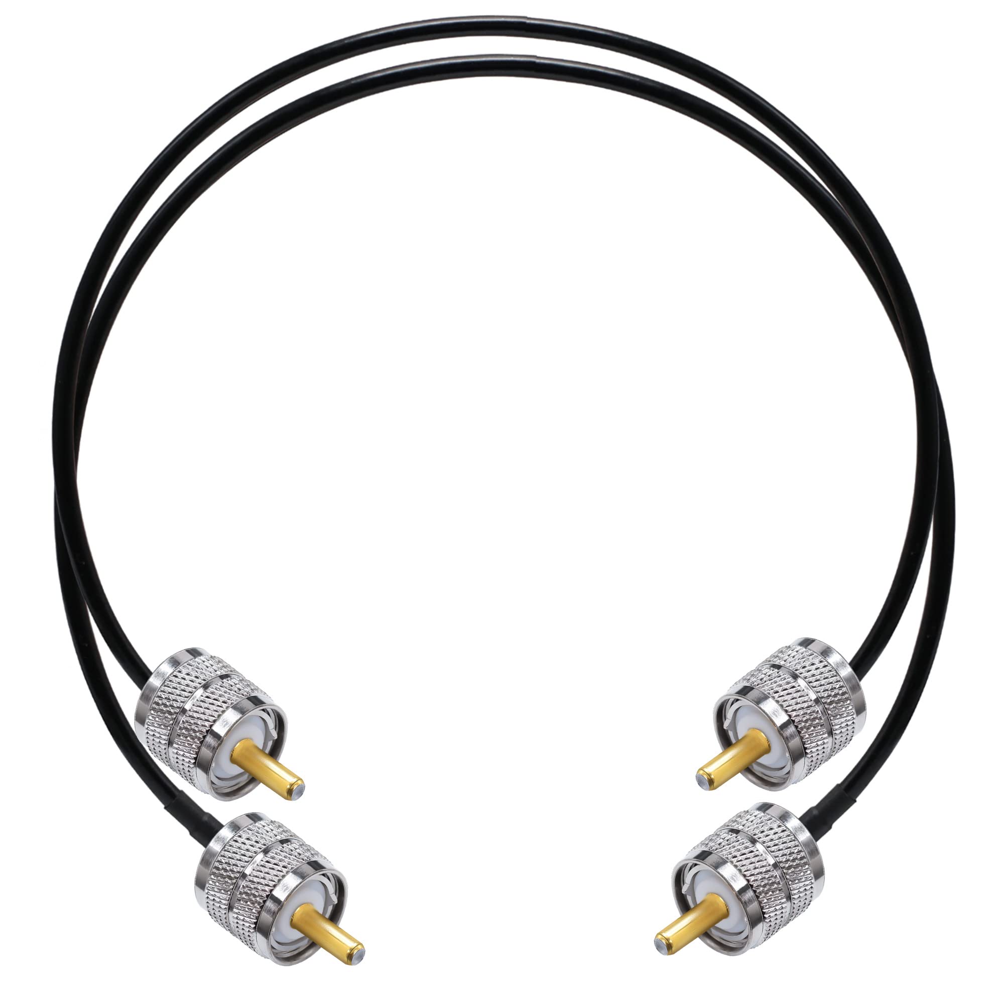 TUOLNK PL-259 Cavo jumper RG58 UHF maschio a maschio a bassa perdita 50 ohm Cavo coassiale radio CB 20 pollici (50 cm) SO239 Cavo di prolunga per antenna Wi-Fi per HAM Radio 2 pezzi