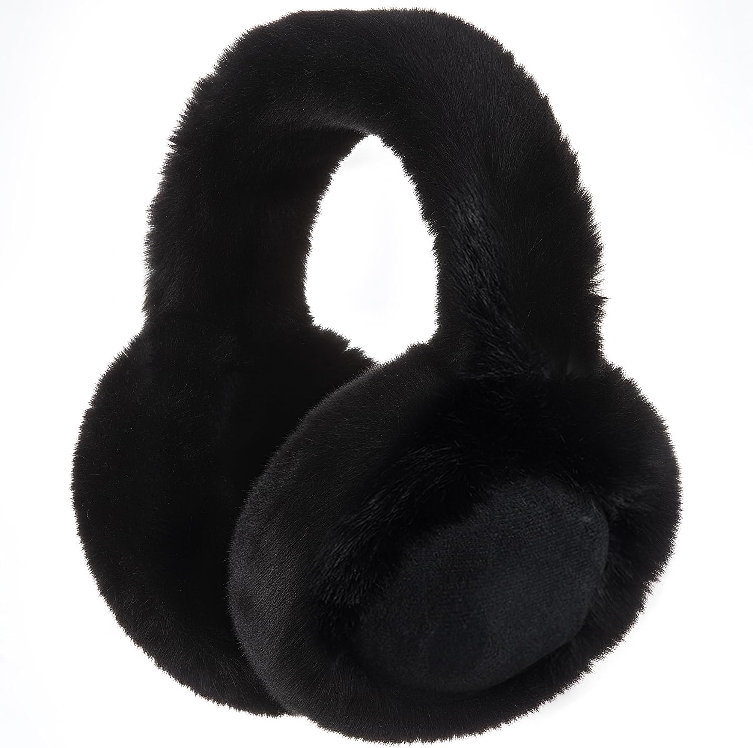 Ear Muffs for Winter Women Men Foldable Ear Warmers Adjustable Soft Faux Fur Warmer Fuzzy Covers Cold Weather Outdoor