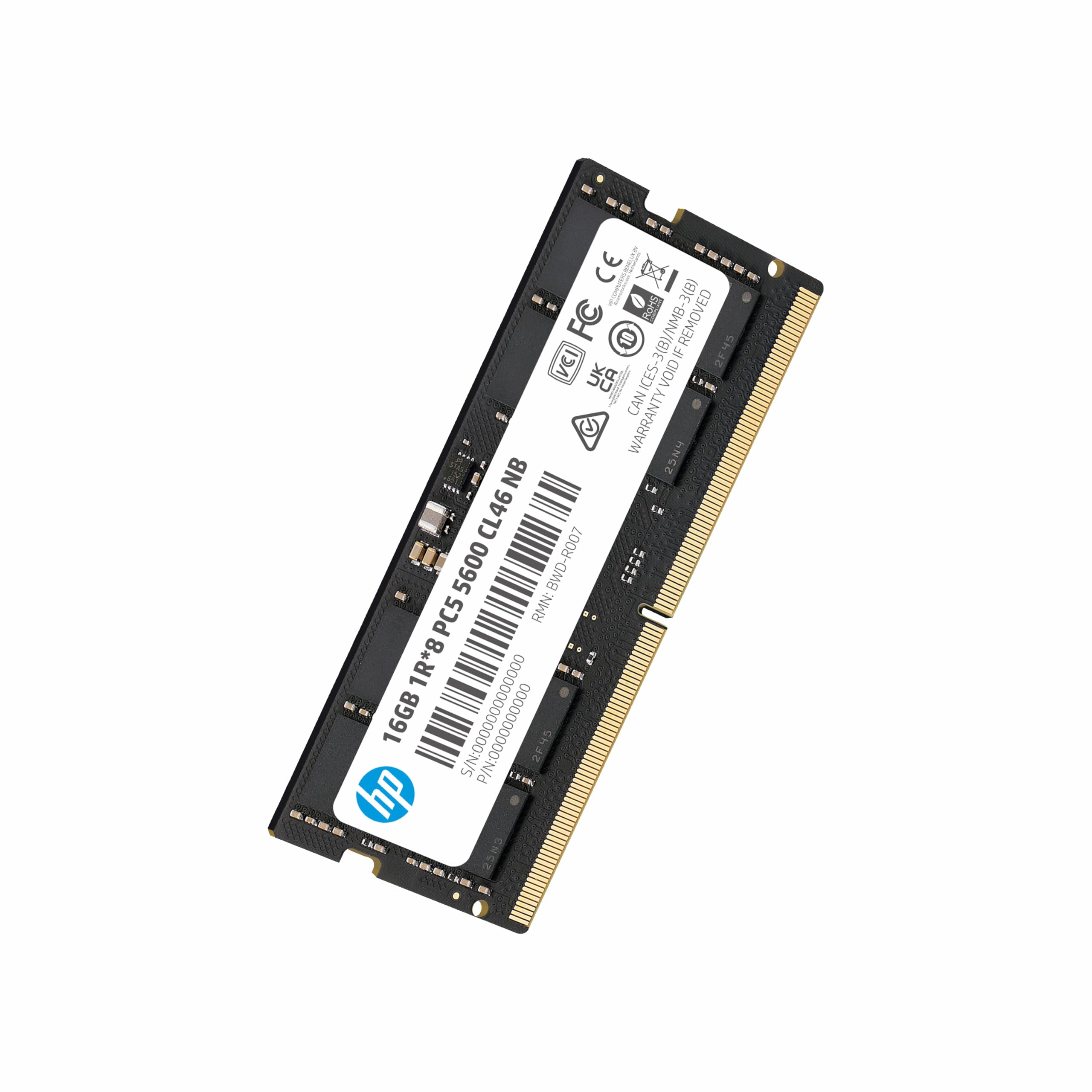 HP 16GB X1 DDR5 5600MHz CL46 1.1V 266 Pin SODIMM Laptop Memory