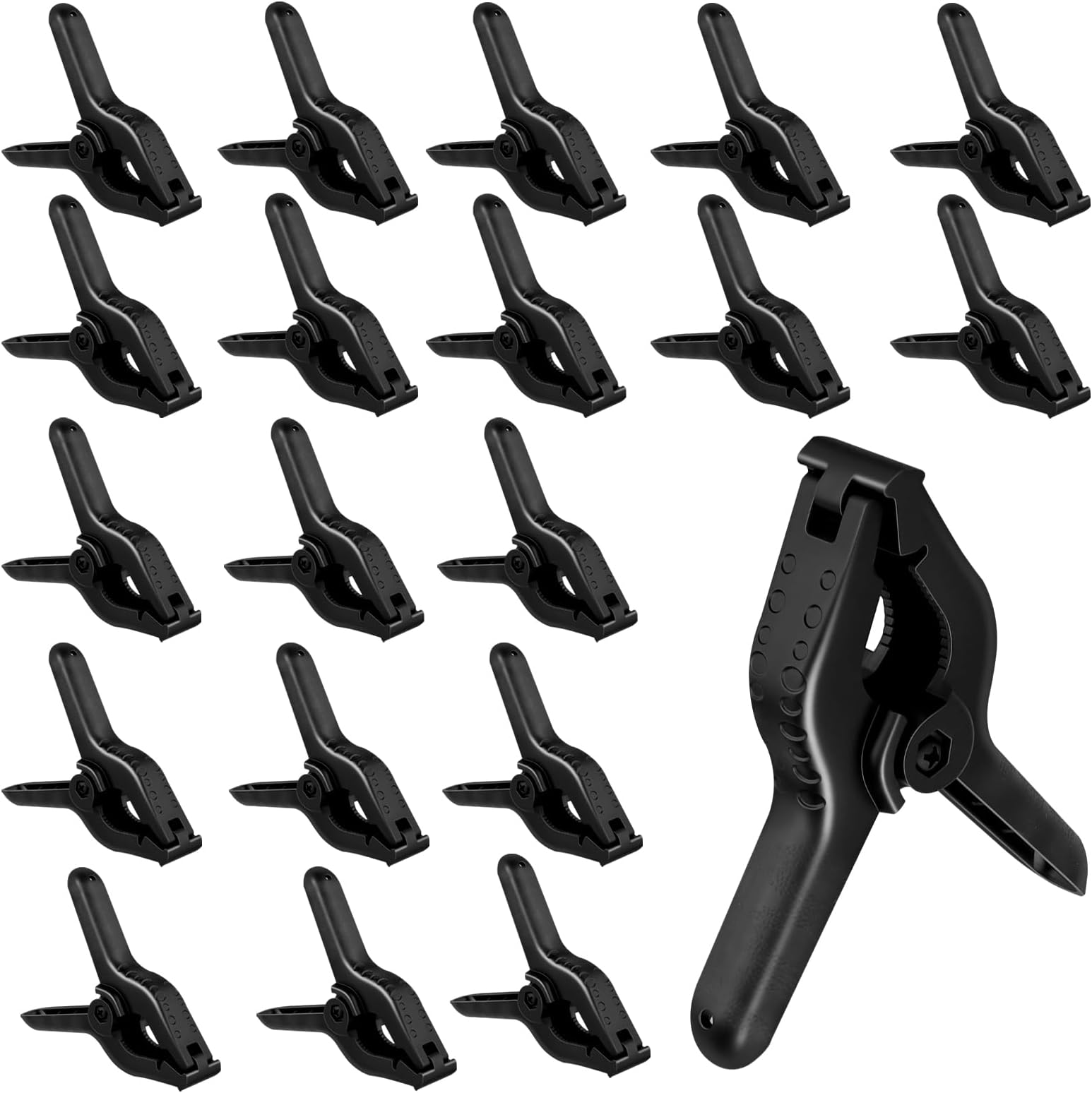 – 20 PCS Plastic Spring Clamps, 4.5 Inch Heavy Duty Versatile Photography Backdrop Clips, Quick Grip Clips for Woodworking Muslin and DIY Crafts