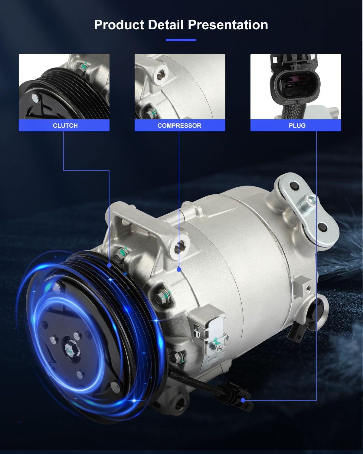 ECCPP AC Compressor 2012-2016 for Buick LaCrosse for Buick Regal 2.4L 2013-2014 for Chevrolet Malibu 2.4L Air Conditioning Compressor