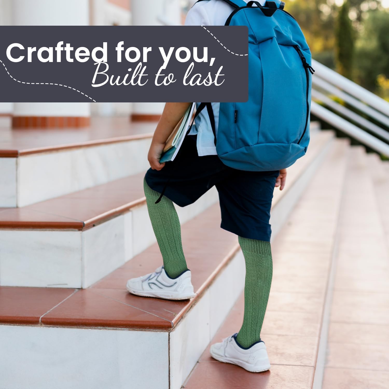 Classic Girls Cable Knit Knee socks, Combed Cotton Knee High Uniform Socks Soft 3 Pair Pack, Cozy Girls School Uniform Socks - Image 8