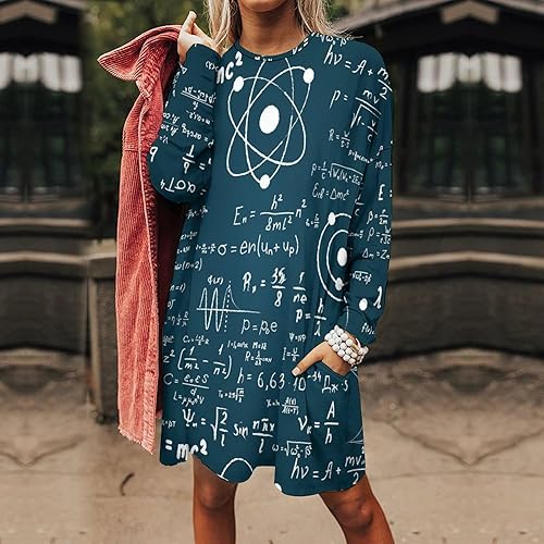 Miniatura 2 de Physical Mathematics Science Formula Women's Sweatshirts Long Sleeve Pullover Tees Tops Crewneck T Shirts with Pockets