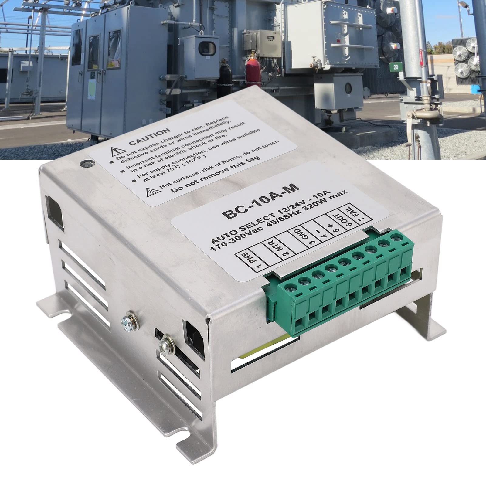 Hyuduo Ładowarka Pływakowa Akumulatora Kwasowego Tryb Przełączania Typu Flyback ze Stali Nierdzewnej 12 V 24 V 10 A 170 do 300 AC Wejście Multi Protection dla ładowania Akumulatora Generatora Diesla
