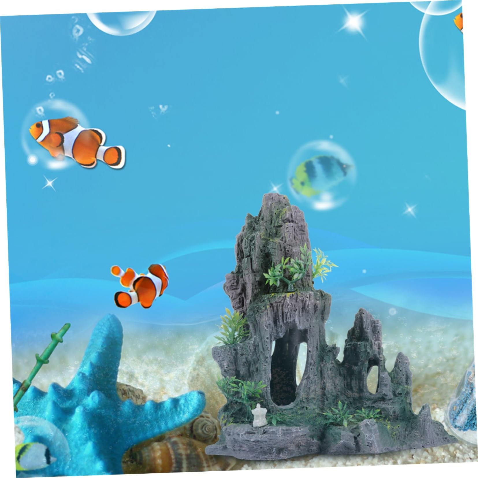 Sosoport Decoración De Rocalla para Acuario Roca Artificial Decoración De Acuario para Peceras