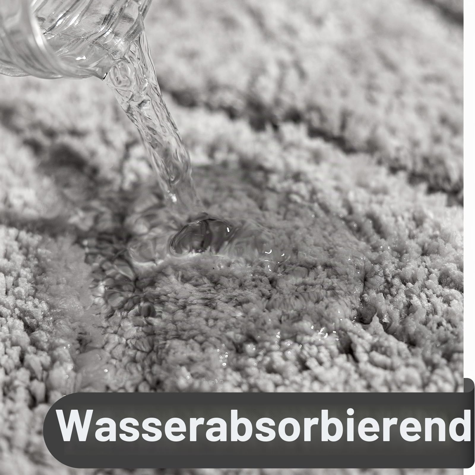 DEXDE Badezimmerteppichläufer, 61 x 183 cm, extra lang, rutschfest, maschinenwaschbar, Badematten, grau/silberfarben, weiche Teppiche für Boden, Badewanne und Dusche, Heimdekor-Zubehör